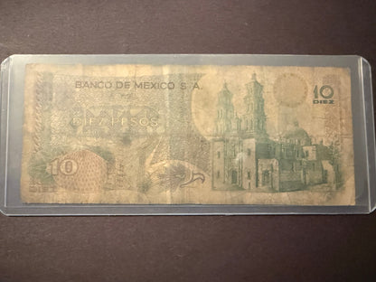 World Coin Lot 7 Piece Mexico 10 Pesos Silver + Mixed Foreign Currency