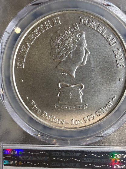 2016 Tokelau Hakula Sailfish 1 oz .999 Silver Coin PCGS MS67