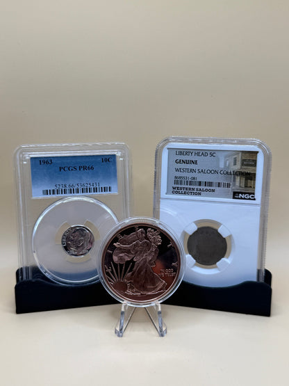 1963 PR66 Roosevelt Dime Silver & Liberty Head Nickel PCGS NGC Set
