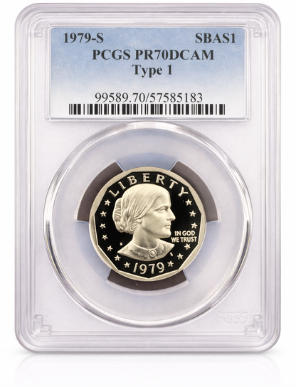 1979-S Susan B Anthony Dollar PCGS PR70DCAM Type 1 Proof Deep Cameo