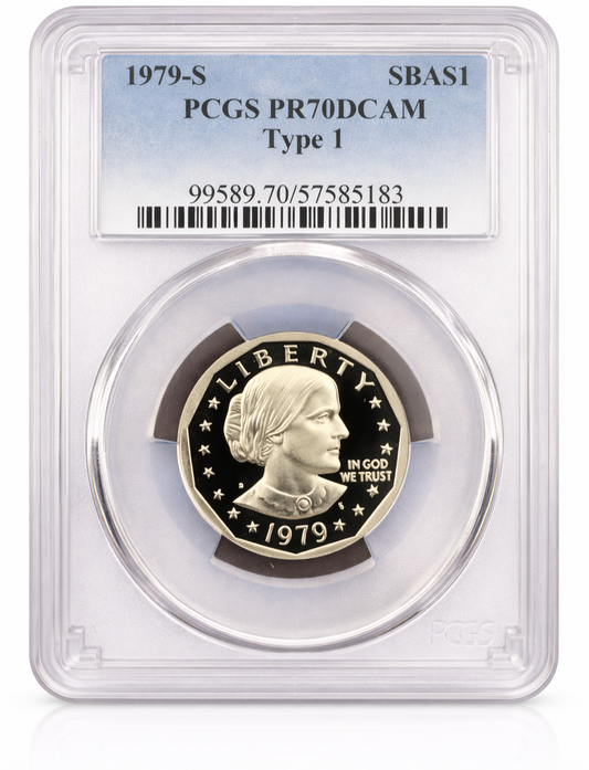 1979-S Susan B Anthony Dollar PCGS PR70DCAM Type 1 Proof Deep Cameo