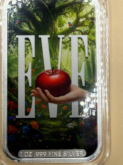 Eve Garden Of Eden 1 Oz .999 Fine Silver Art Bar Limited Edition #320