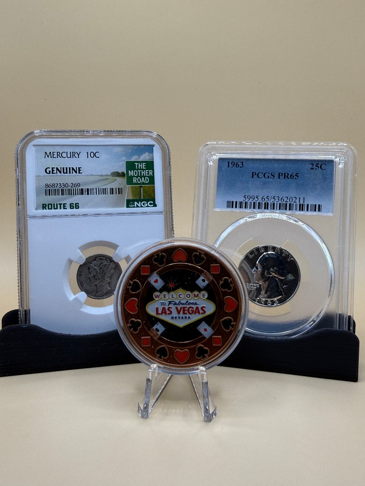 Mercury Dime Silver Coin Set NGC Route 66 Copper Las Vegas Casino Token