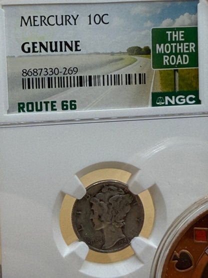 Mercury Dime Silver Coin Set NGC Route 66 Copper Las Vegas Casino Token