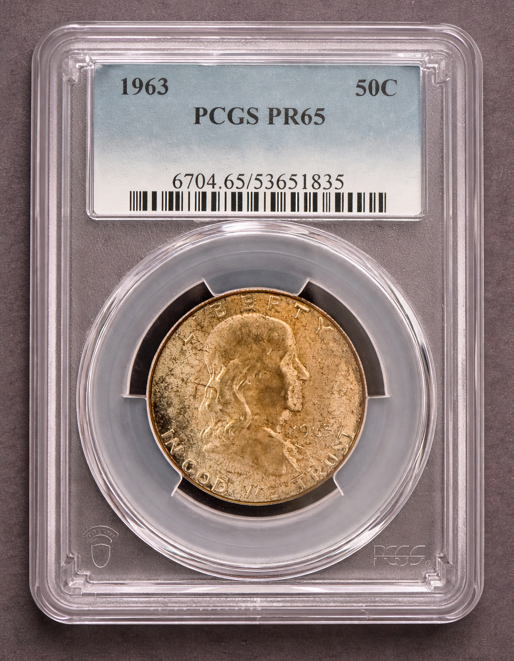 1963 Franklin Half Dollar PCGS PR65 Proof 90% Silver US 50C Coin