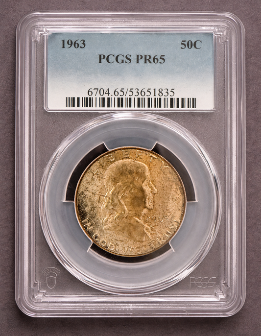 1963 Franklin Half Dollar PCGS PR65 Proof 90% Silver US 50C Coin