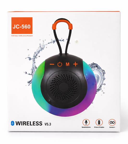 JC-560 Bluetooth Speaker V5.3 Waterproof LED Portable Wireless Bass