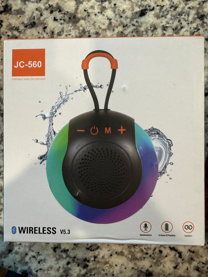 JC-560 Bluetooth Speaker V5.3 Waterproof LED Portable Wireless Bass