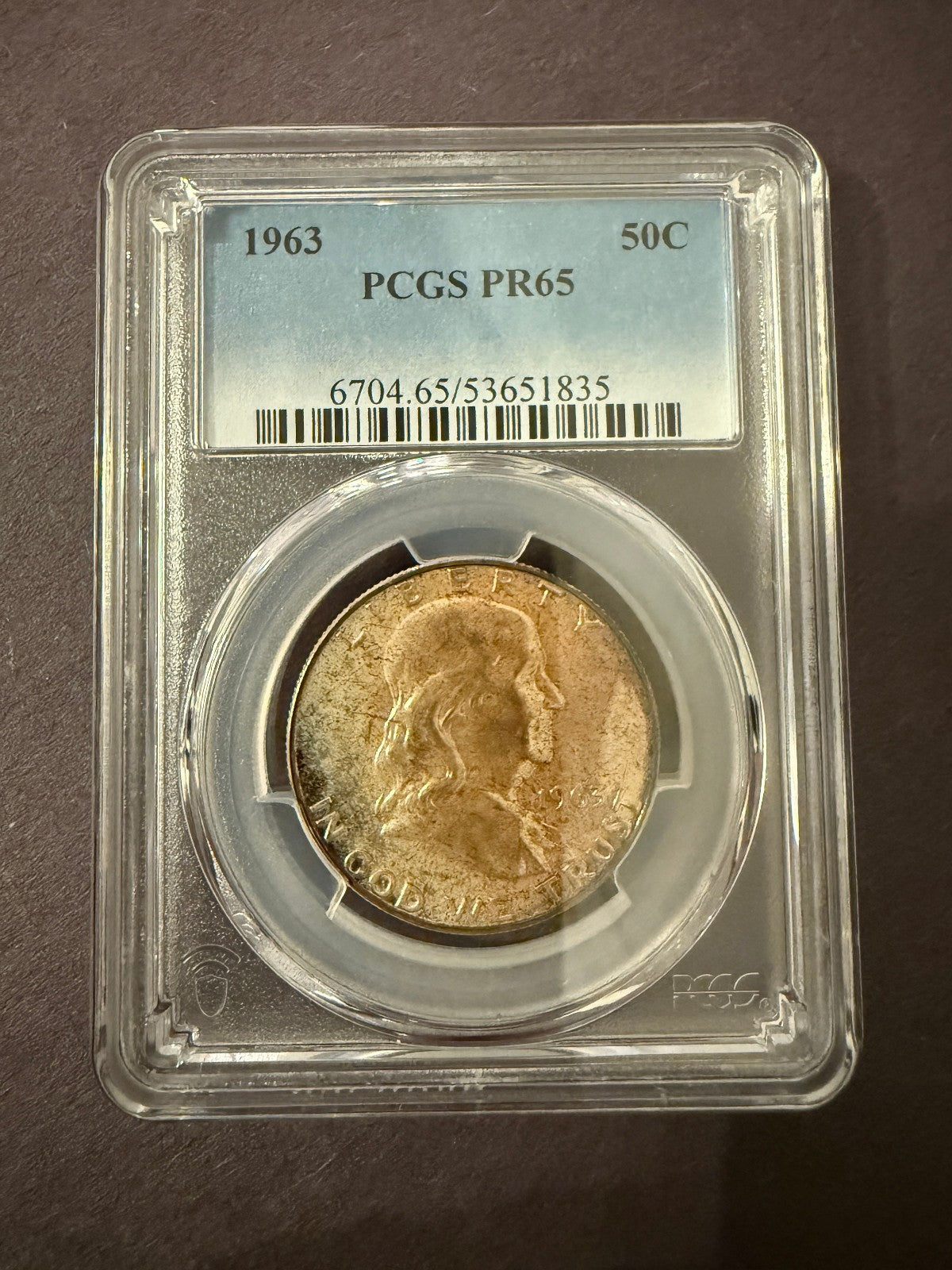 1963 Franklin Half Dollar PCGS PR65 Proof 90% Silver US 50C Coin