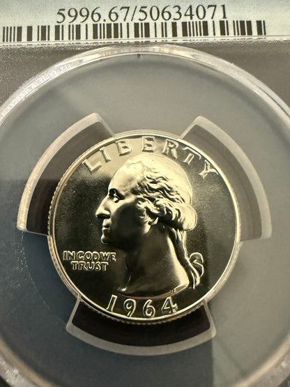 1964 Washington Quarter PCGS PR67 Proof 90% Silver Certified Coin