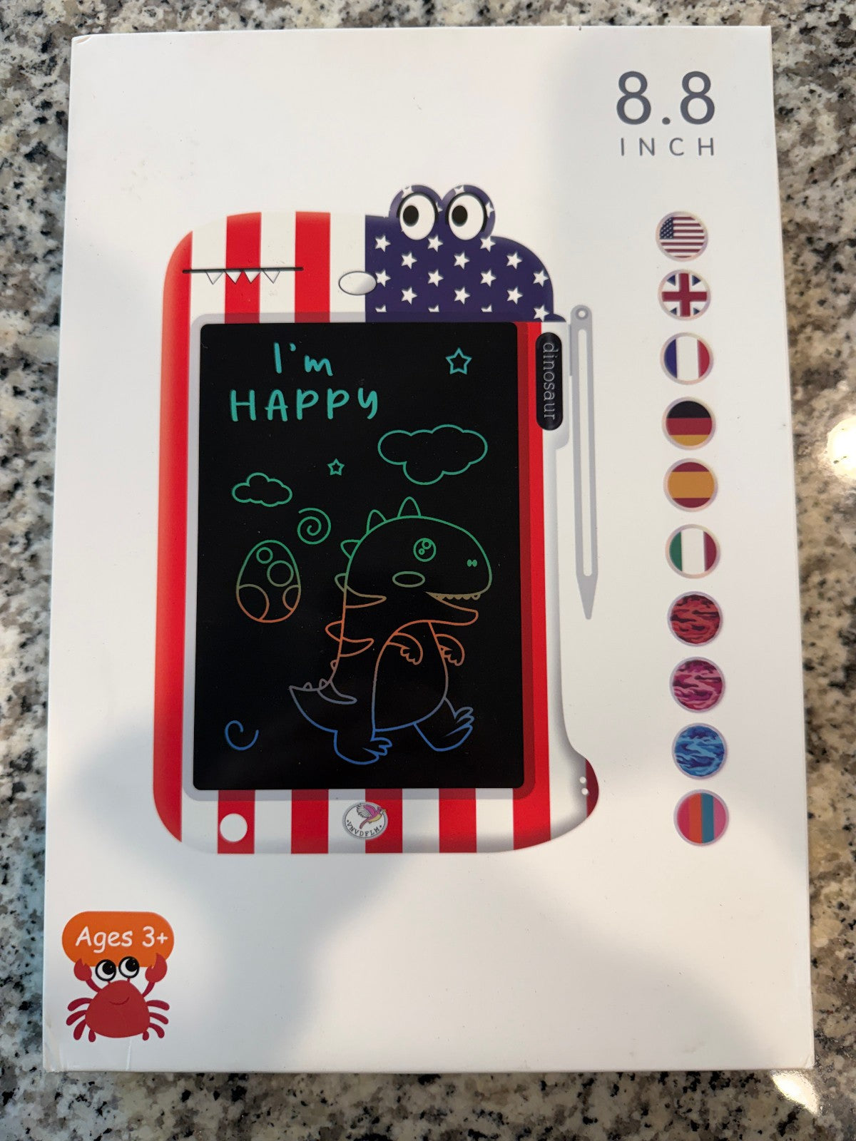 8.8" LCD Writing Tablet for Kids Reusable Drawing Board Toddler Doodle Pad