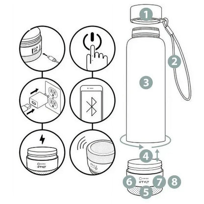 TYLT Bottle Bluetooth Speaker Wireless Charger Rechargeable Portable
