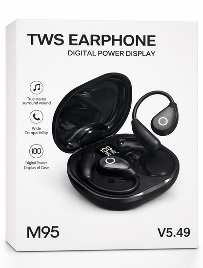 M95 TWS Wireless Bluetooth Earbuds LED Power Display Charging Case Stereo