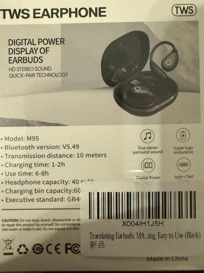M95 TWS Wireless Bluetooth Earbuds LED Power Display Charging Case Stereo