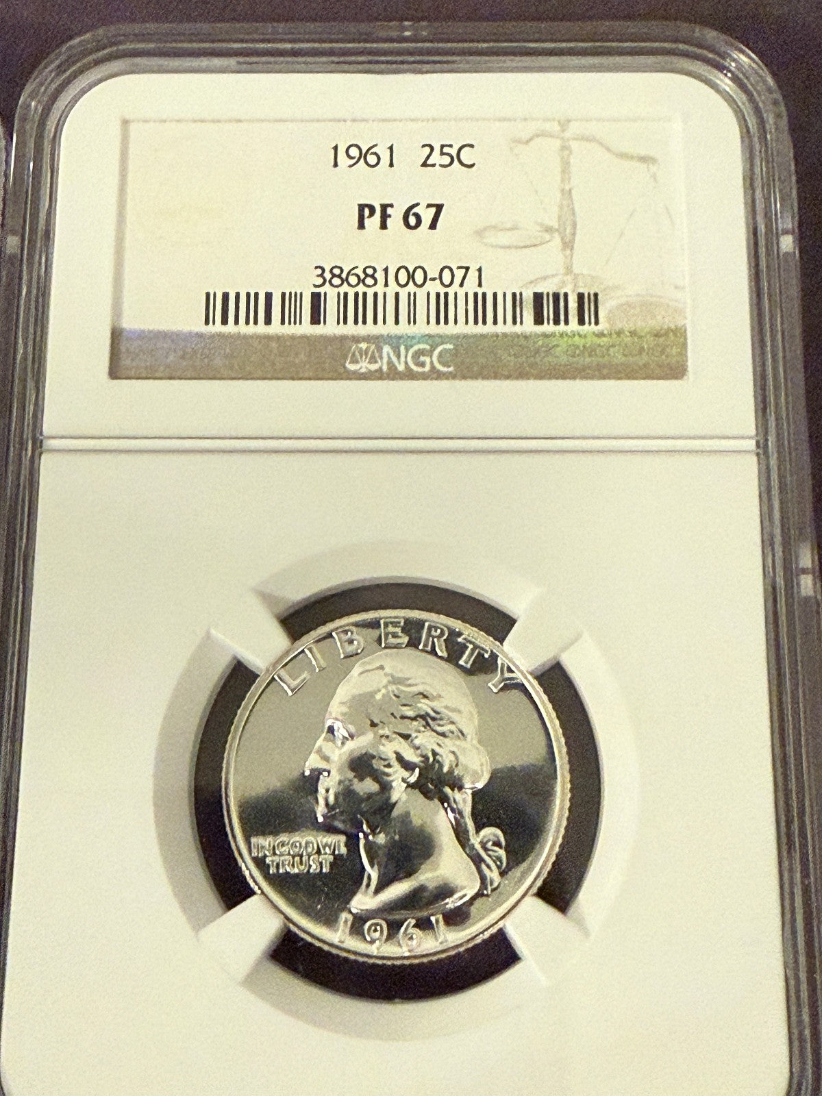 1958 1961 Proof Washington Quarters NGC PF67 2 Coin Silver Set