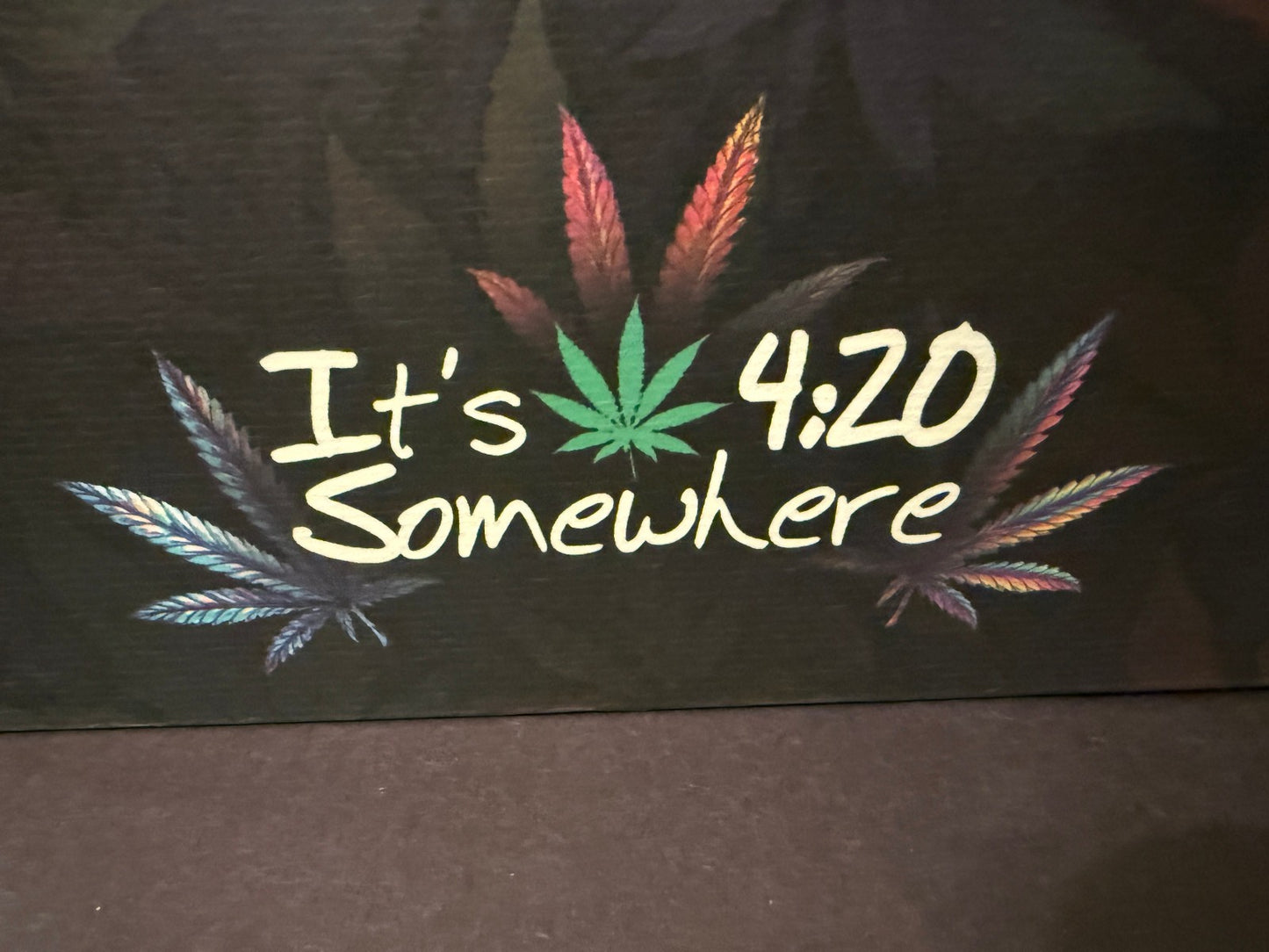 420 Silver Cannabis Leaf Acrylic Display Set Captain’s Somewhere Art Piece