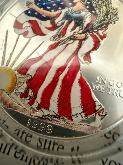 1999 Colorized American Silver Eagle Walking Liberty Dollar Proof Style Coin