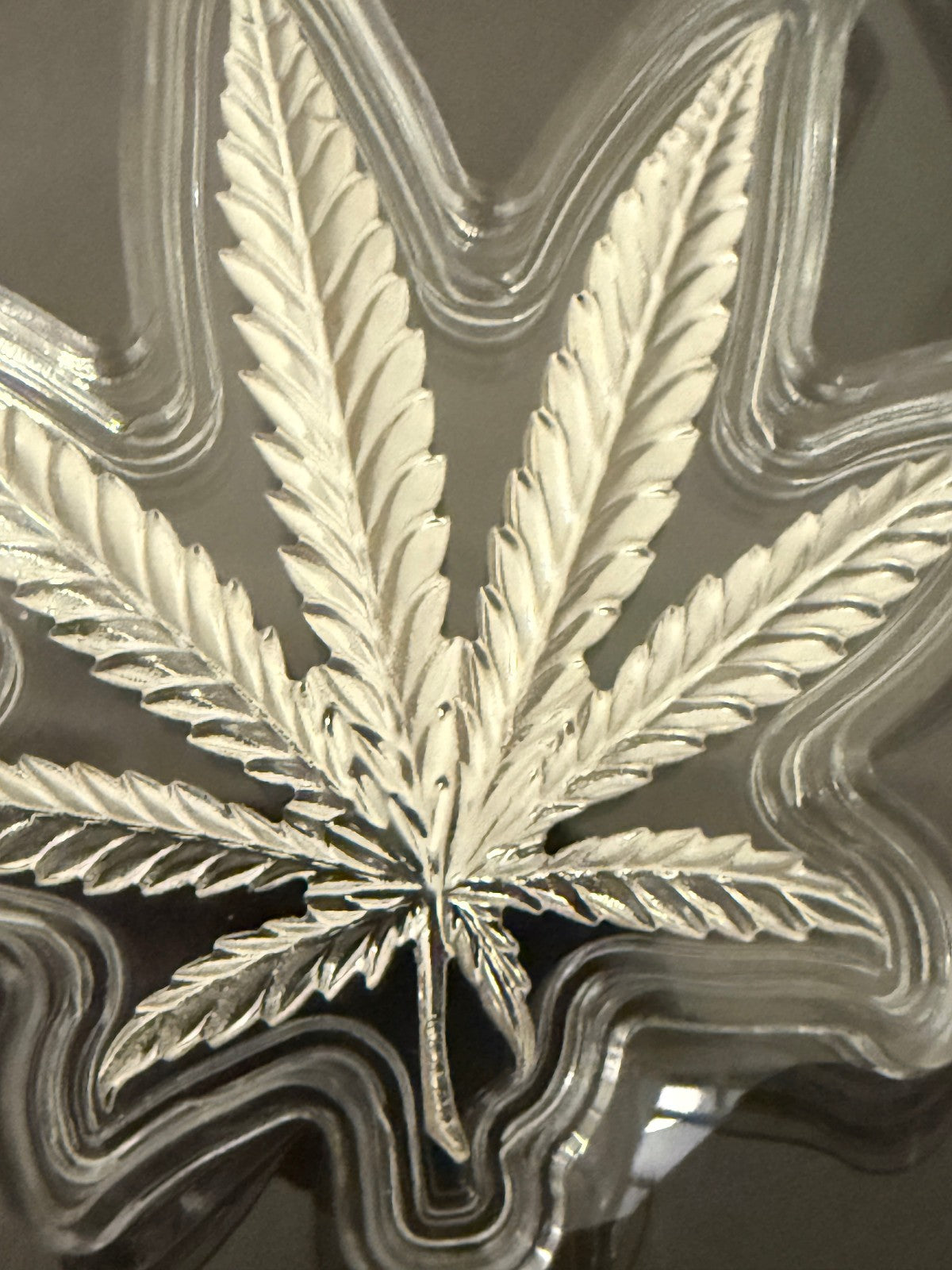 420 Silver Cannabis Leaf Acrylic Display Set Captain’s Somewhere Art Piece