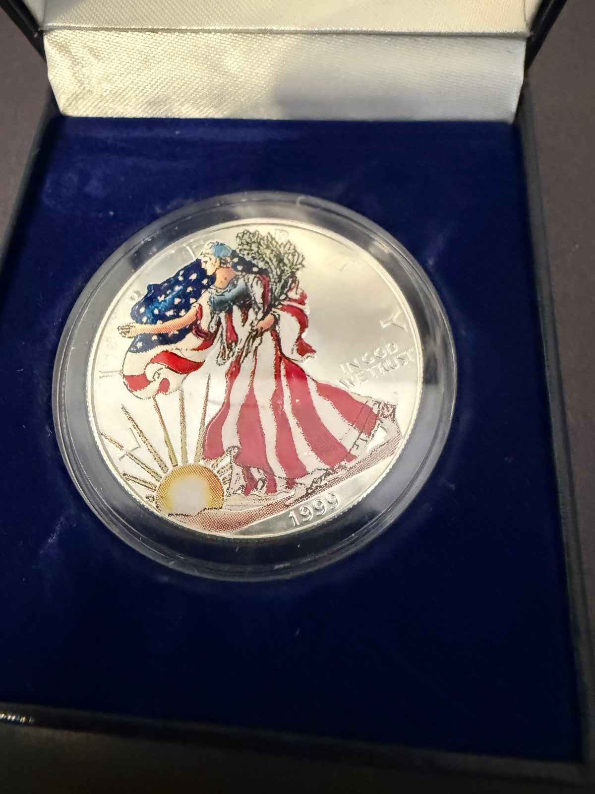 1999 Colorized American Silver Eagle Walking Liberty Dollar Proof Style Coin