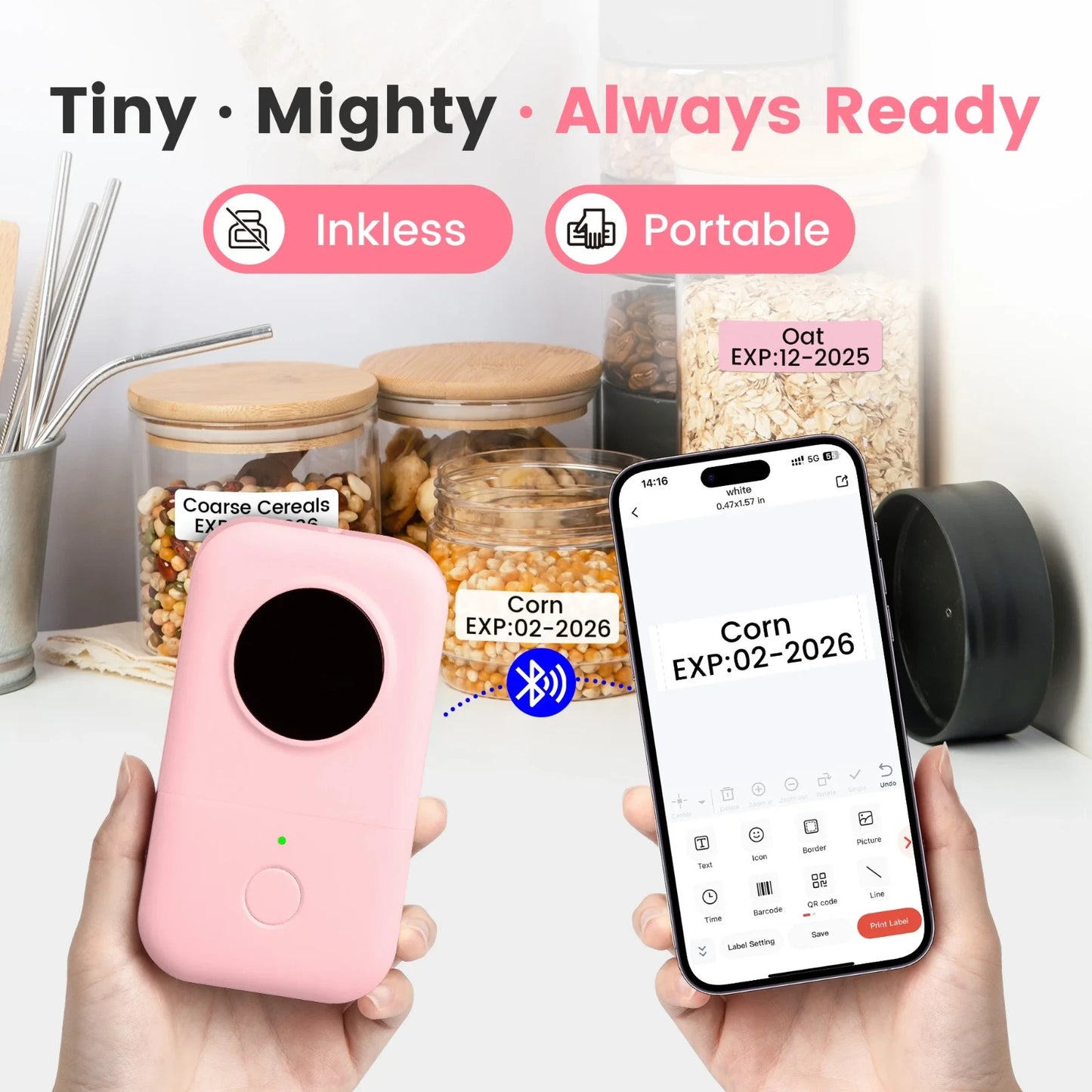 Phomemo D30 Bluetooth Label Maker Portable Inkless Thermal Printer
