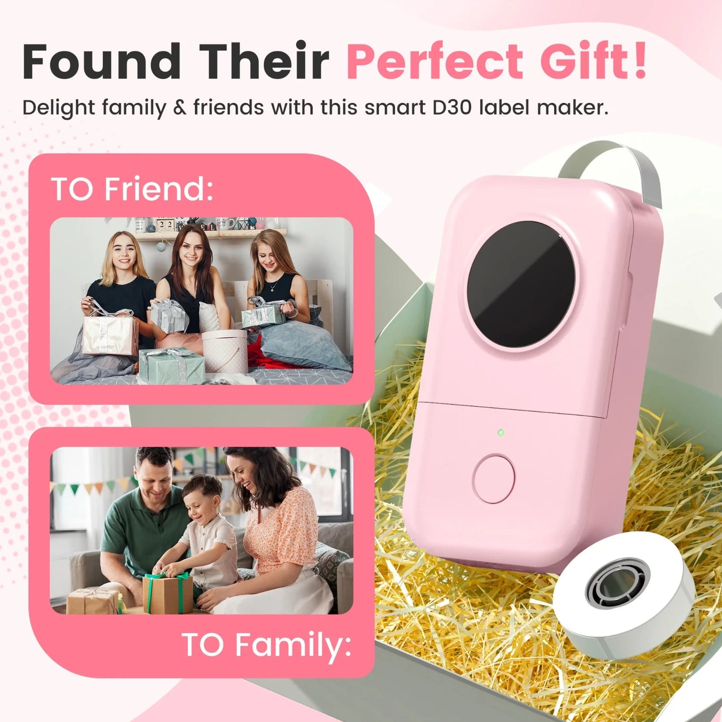 Phomemo D30 Bluetooth Label Maker Portable Inkless Thermal Printer