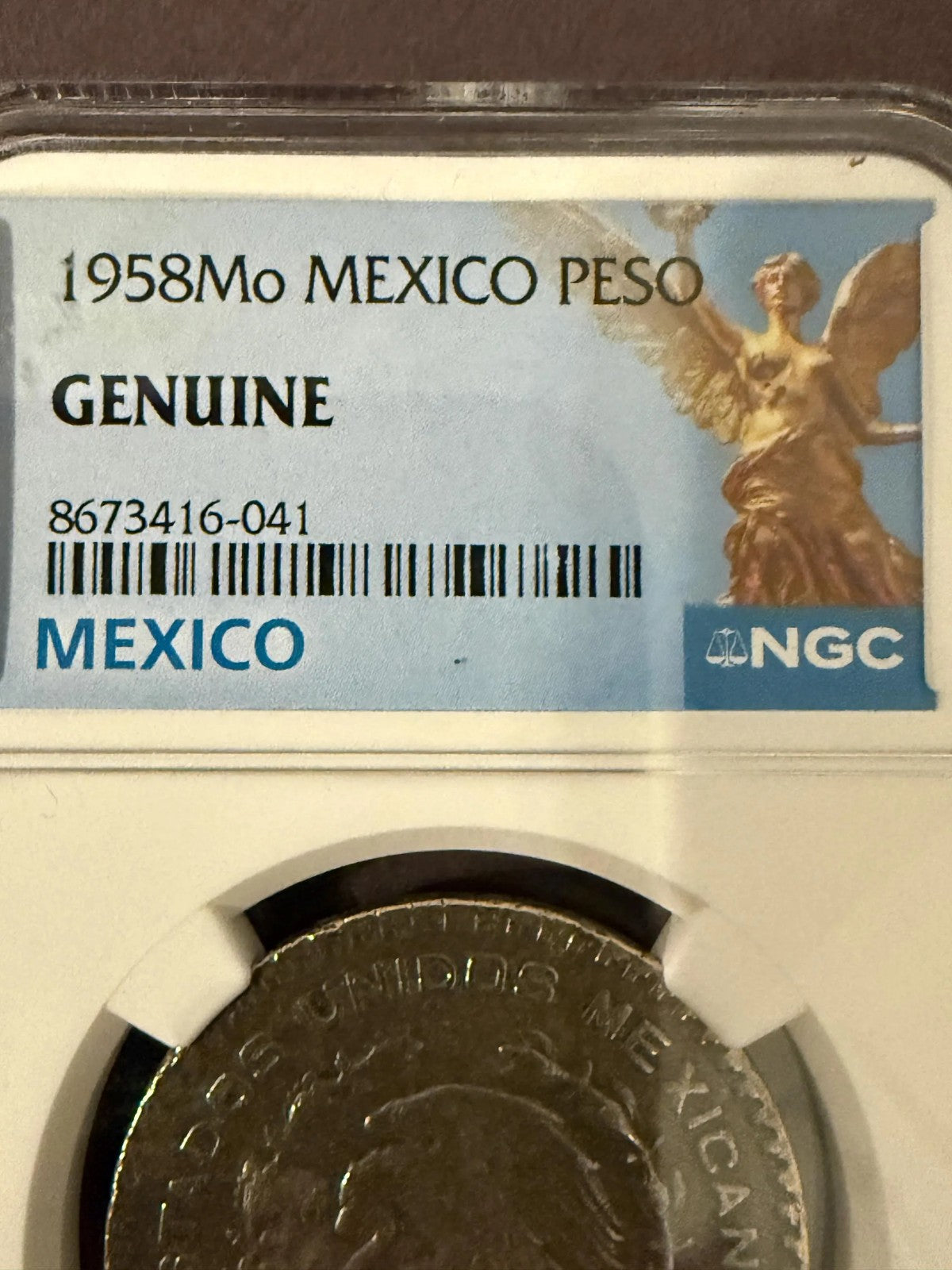 1958 Mo Mexico Peso NGC Genuine Silver Coin Historical Mexican Coin