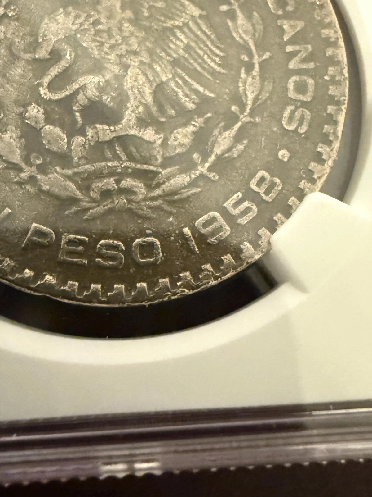 1958 Mo Mexico Peso NGC Genuine Silver Coin Historical Mexican Coin