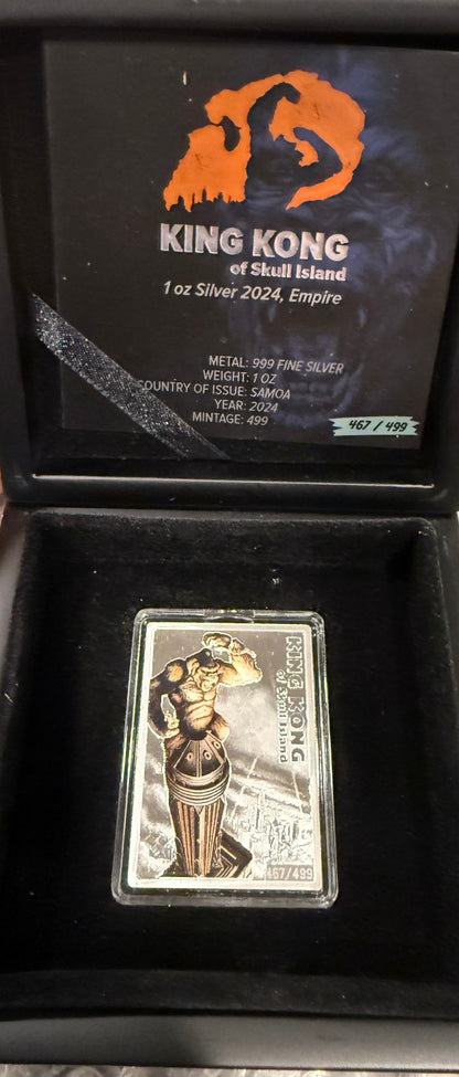 2024 King Kong Skull Island 1oz .999 Silver Colorized Samoa Coin