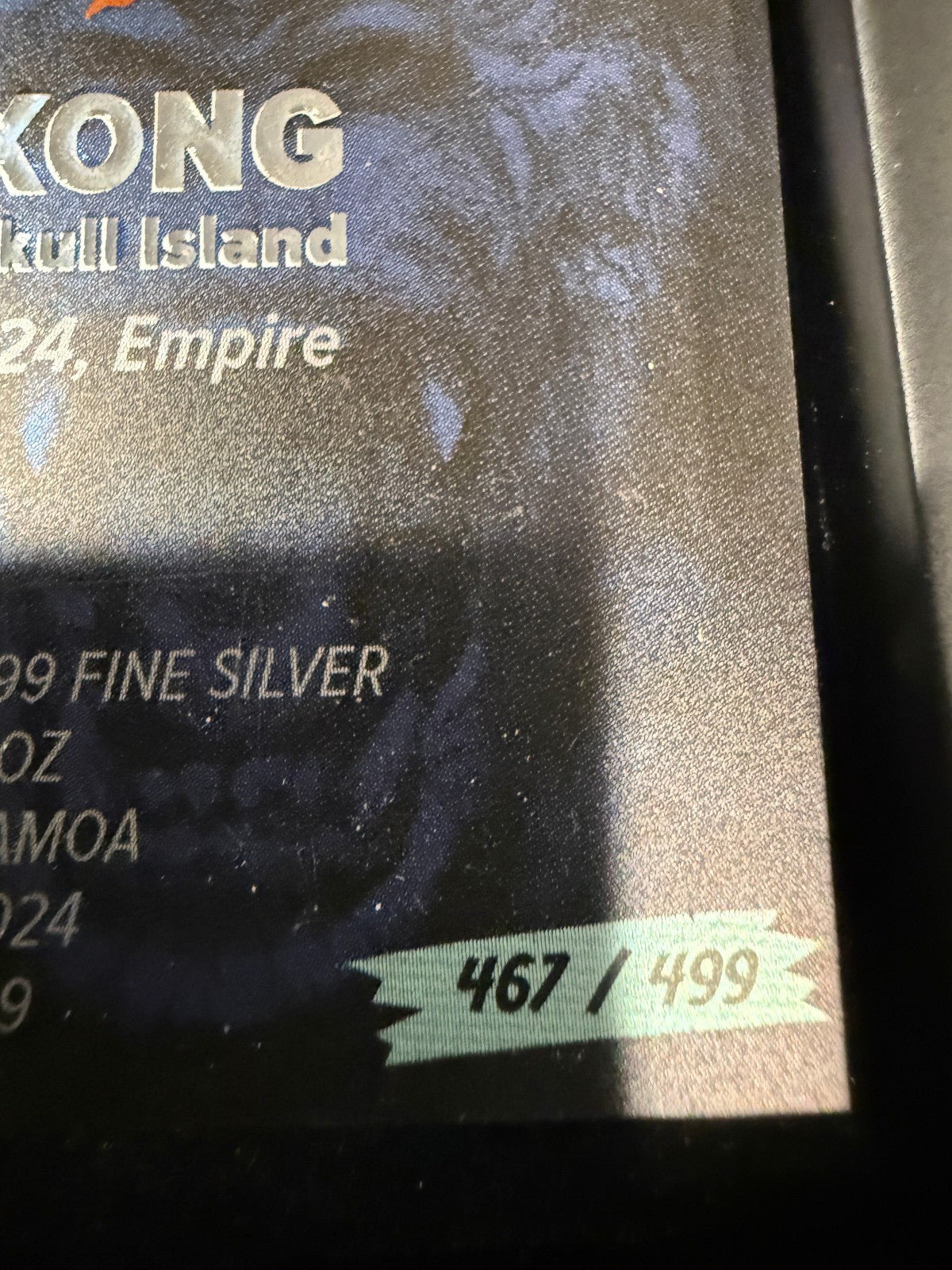 2024 King Kong Skull Island 1oz .999 Silver Colorized Samoa Coin