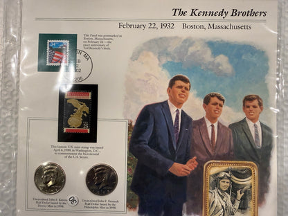 JFK Kennedy Stamp Coin Panel Collection 6 Pack Commemorative Set USA