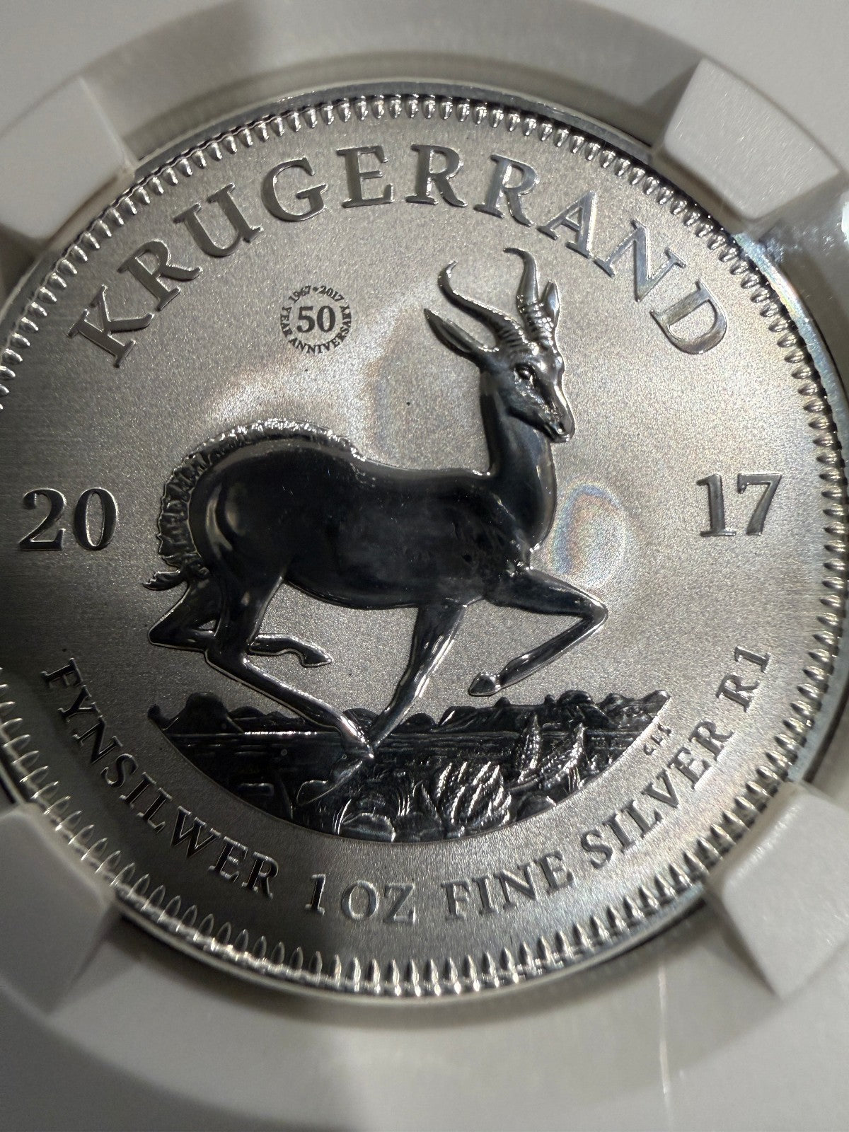 2017 South Africa 1 Rand Krugerrand 50th Anniversary 1oz .999 Silver Coin