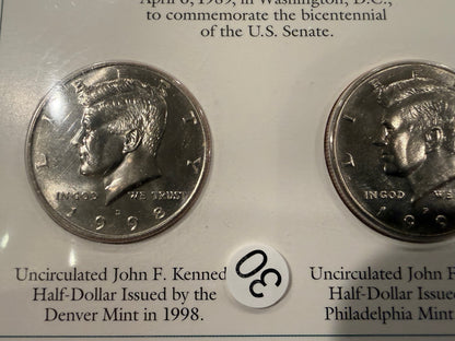 JFK Kennedy Stamp Coin Panel Collection 6 Pack Commemorative Set USA
