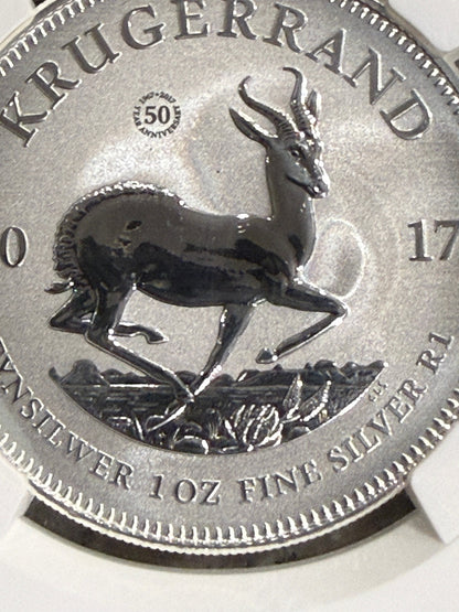 2017 South Africa 1 Rand Krugerrand 50th Anniversary 1oz .999 Silver Coin