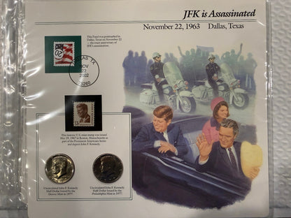 JFK Kennedy Stamp Coin Panel Collection 6 Pack Commemorative Set USA