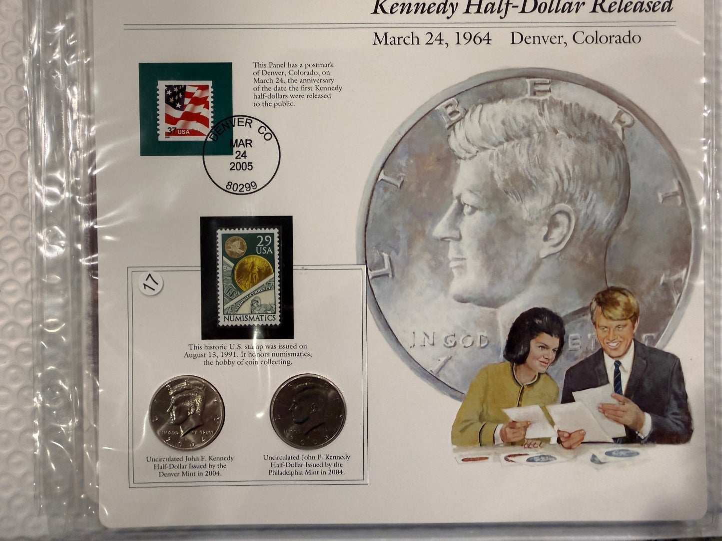 JFK Kennedy Stamp Coin Panel Collection 6 Pack Commemorative Set USA