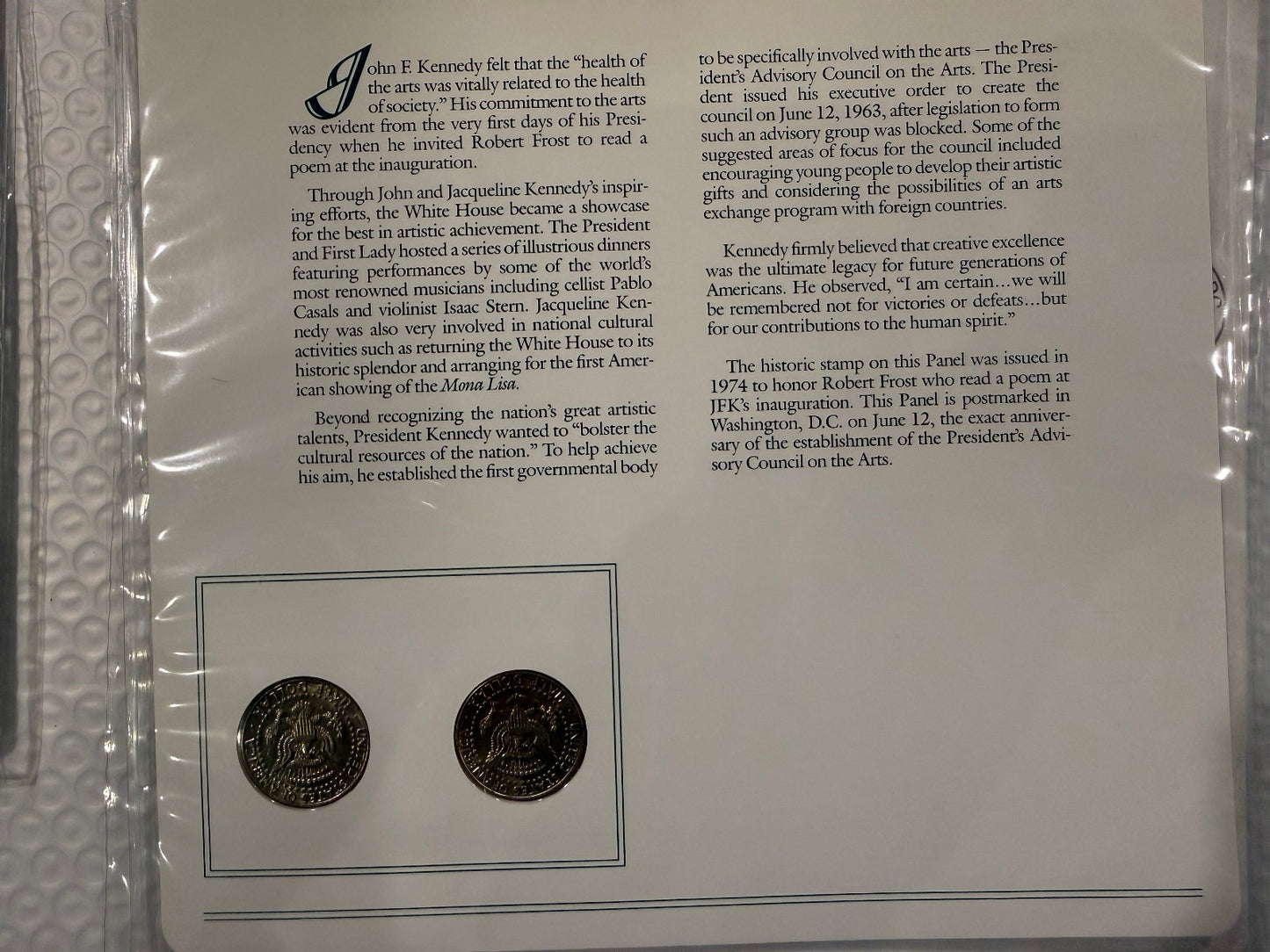 JFK Kennedy Stamp Coin Panel Collection 6 Pack Commemorative Set USA