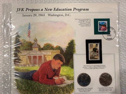 JFK Kennedy Stamp Coin Panel Collection 6 Pack Commemorative Set USA