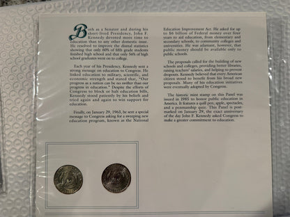 JFK Kennedy Stamp Coin Panel Collection 6 Pack Commemorative Set USA