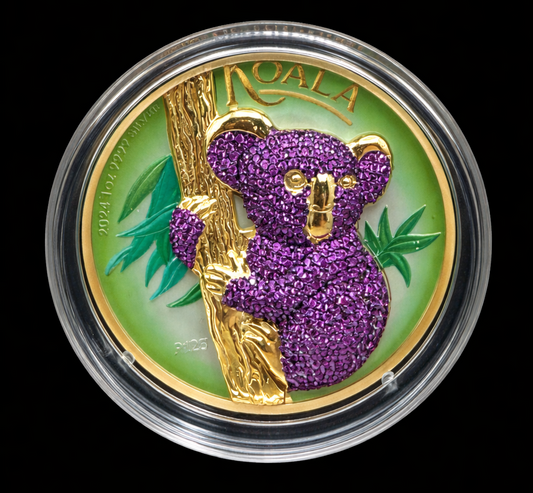 2024 Australia Koala 1 oz .9999 Silver Coin Purple Colorized Perth Mint
