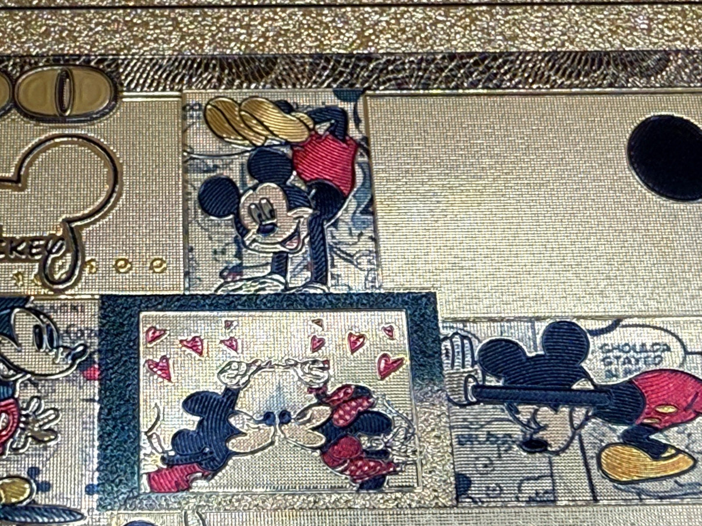 Disney Mickey Minnie 24K Gold Foil $100 Bills 8pc Set Not Legal Tender