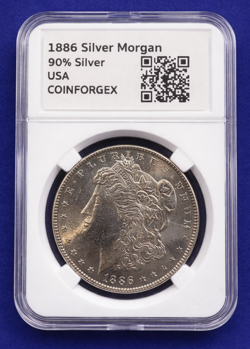 1886 Morgan Silver Dollar 90% Silver Beautiful Natural Toning US Coin