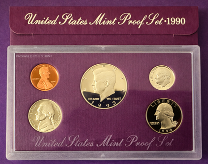 1990 US Mint Proof Set Original Government Packaging Complete