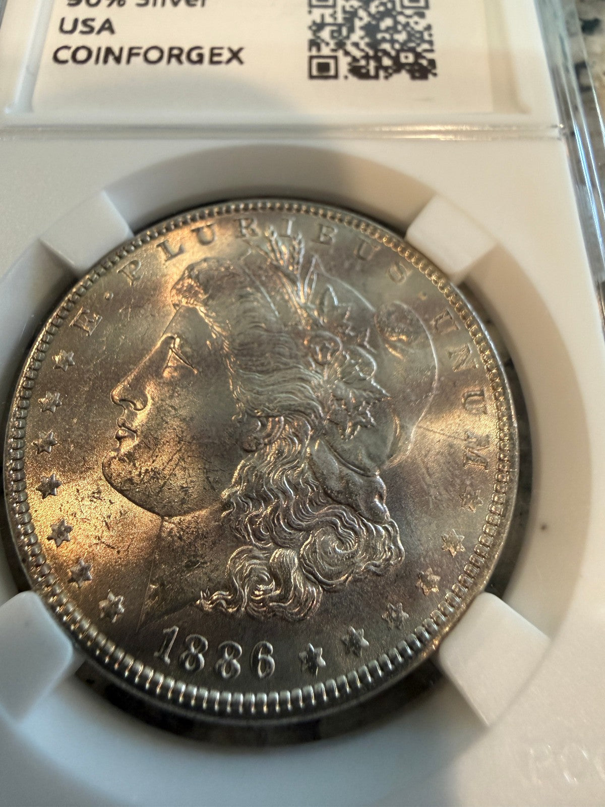 1886 Morgan Silver Dollar 90% Silver Beautiful Natural Toning US Coin