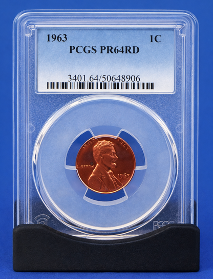 1963 Lincoln Cent Proof PCGS PR64RD Red Penny San Francisco Mint