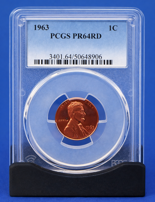 1963 Lincoln Cent Proof PCGS PR64RD Red Penny San Francisco Mint