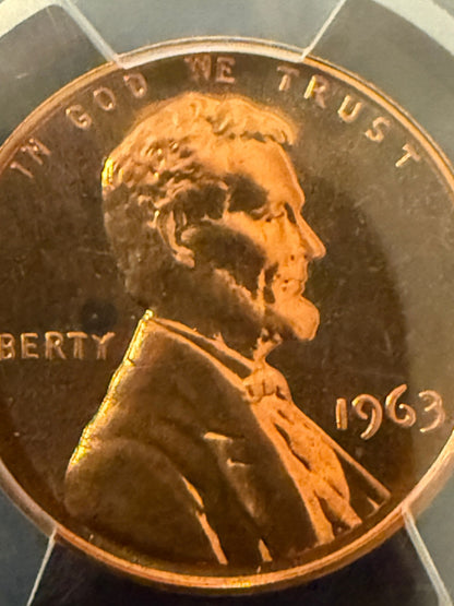 1963 Lincoln Cent Proof PCGS PR64RD Red Penny San Francisco Mint