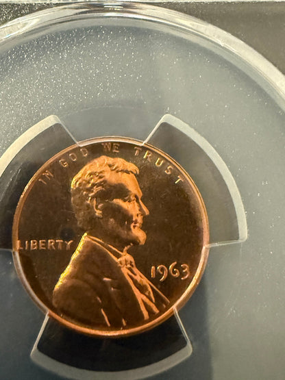 1963 Lincoln Cent Proof PCGS PR64RD Red Penny San Francisco Mint