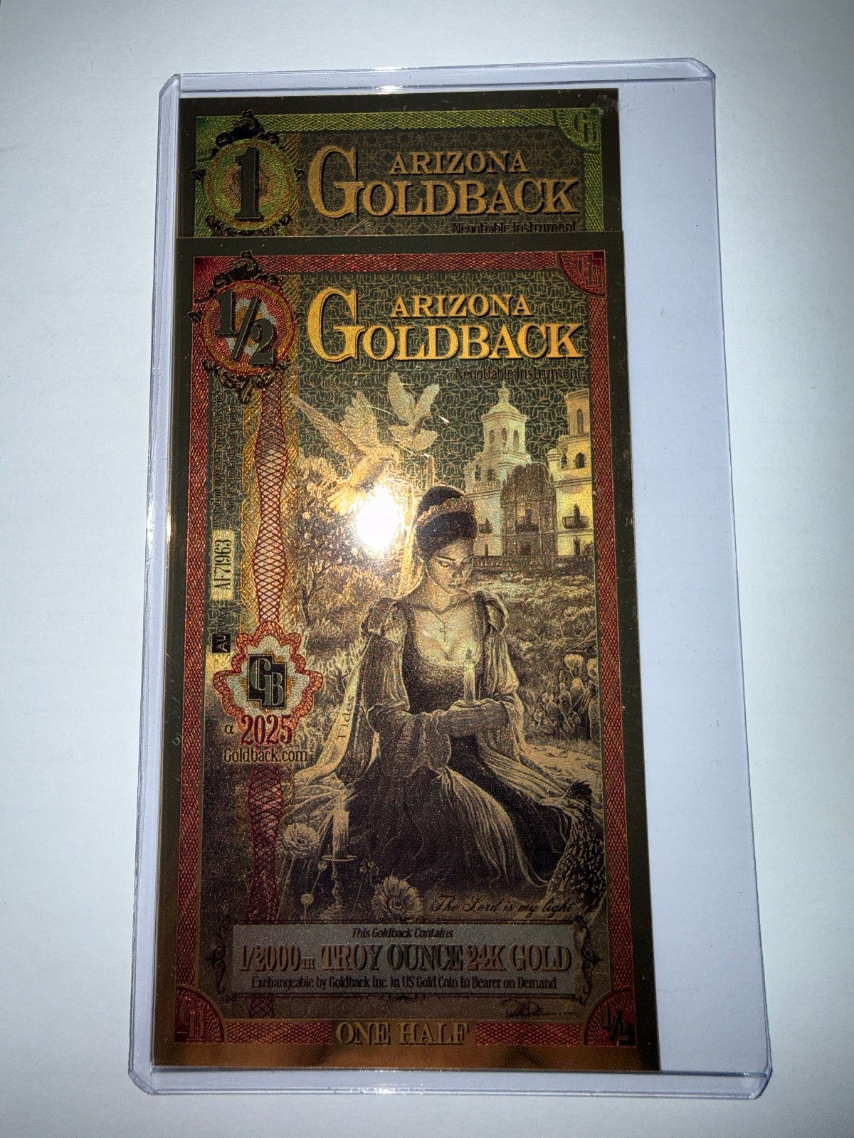 2025 Arizona Goldback 2-Pack 1 & 1/2 Goldback 24K Gold Notes