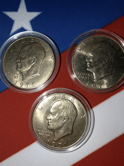 1971 Eisenhower Dollar Trio Rare Mint Variety Lot US Mint Coins
