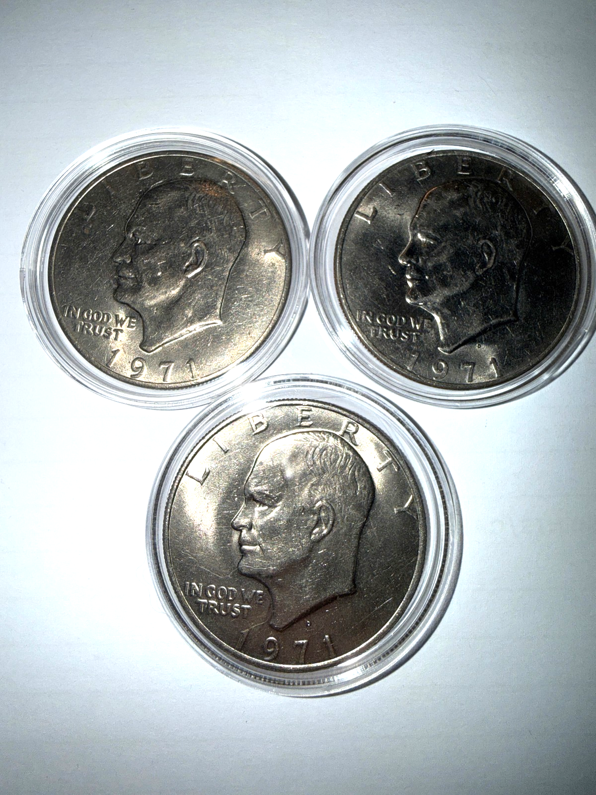 1971 Eisenhower Dollar Trio Rare Mint Variety Lot US Mint Coins